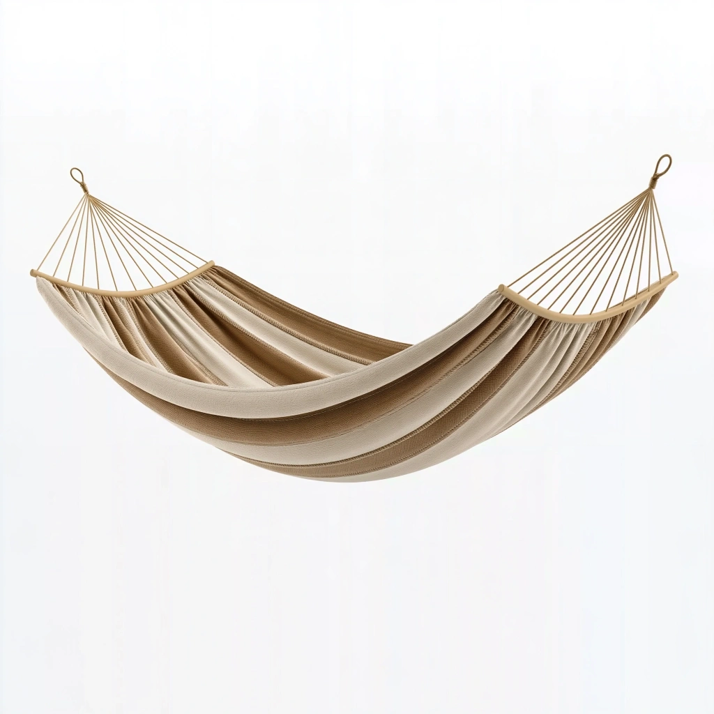 Hamak 200 x 100 cm z tkaniny beżowo-brązowy do wypoczynku w stylu boho